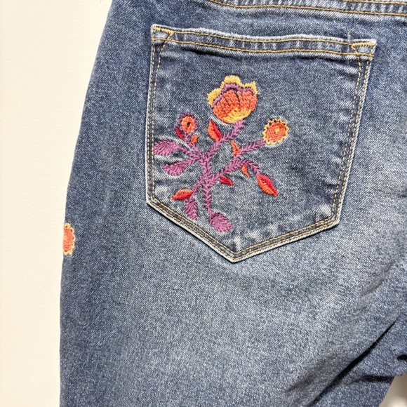 Driftwood Kelly Jeans Floral Embroidered Size 29 Waist 31 Length Bootcut Stretch - Picture 8 of 13